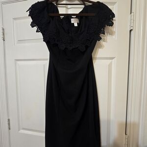 Bisou Bisou Black Off-Shoulder Midi Dress